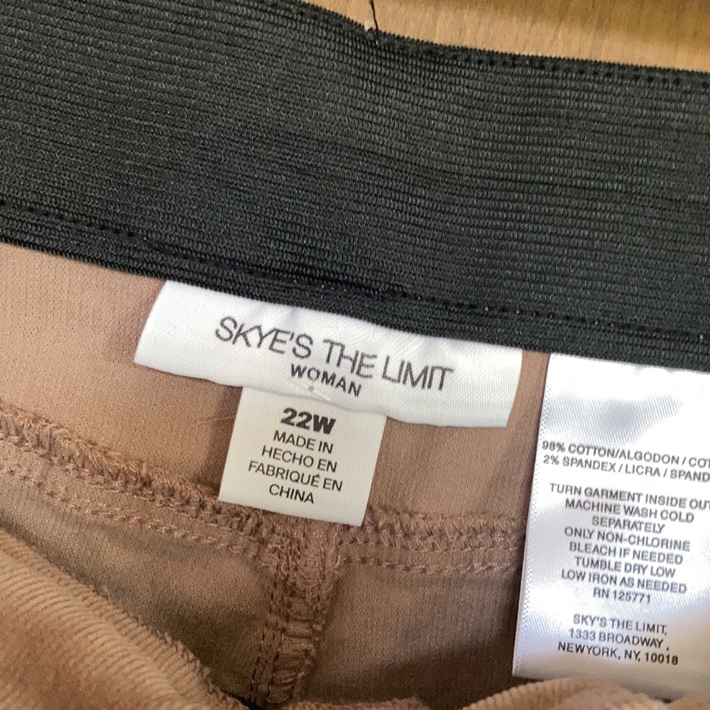 Skye’s the limit mushroom brown pant w stretch & elastic waist 24W - Picture 7 of 16